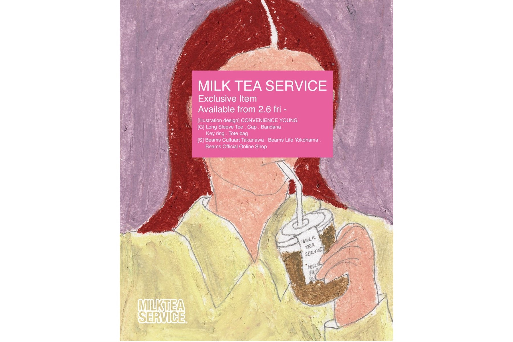 MILK TEA SERVICE」×「CONVENIENCE YOUNG」描き下ろしアートによる 